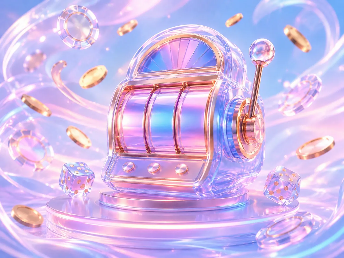 Dreamy casino swirl with floating coins